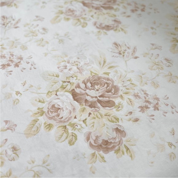 RARE Pottery Barn HAYDEN Floral Duvet Cover Full/Queen NEUTRAL Linen Blend Tan - Picture 6 of 8